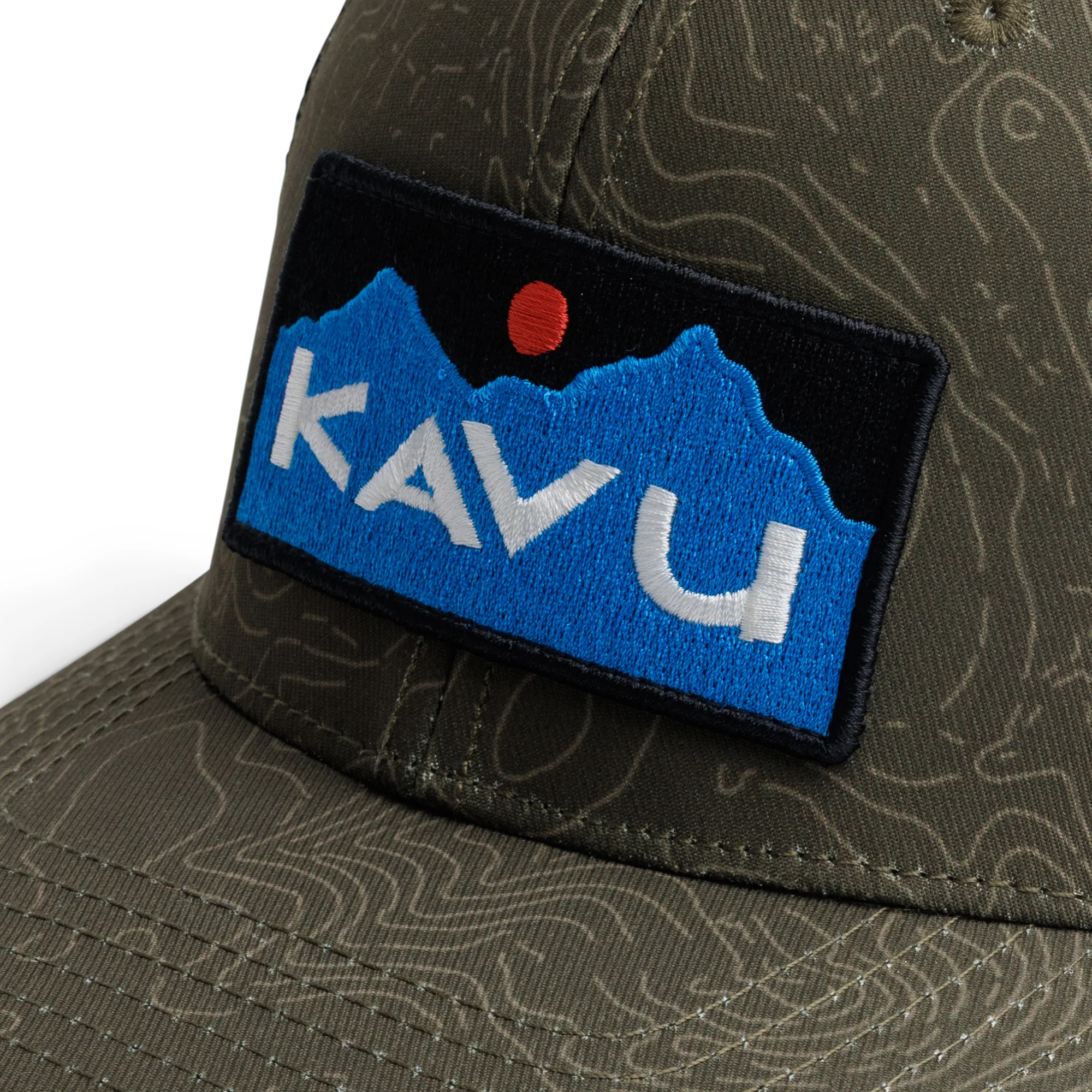 KAVU Above Standard Trucker Cap (Olive Topo) - Image 3