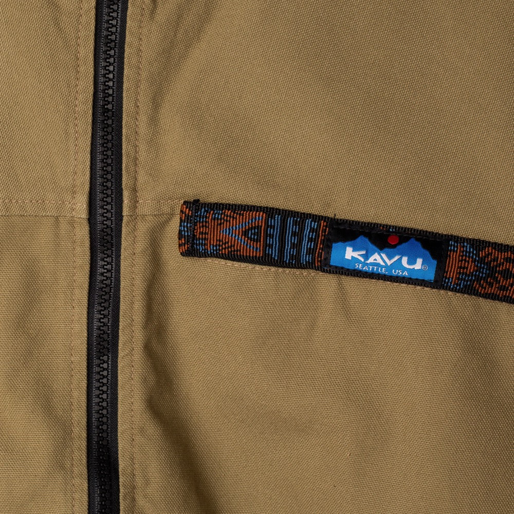 KAVU Long Sleeve Full Zip Throwshirt (Heritage Khaki) - Image 3