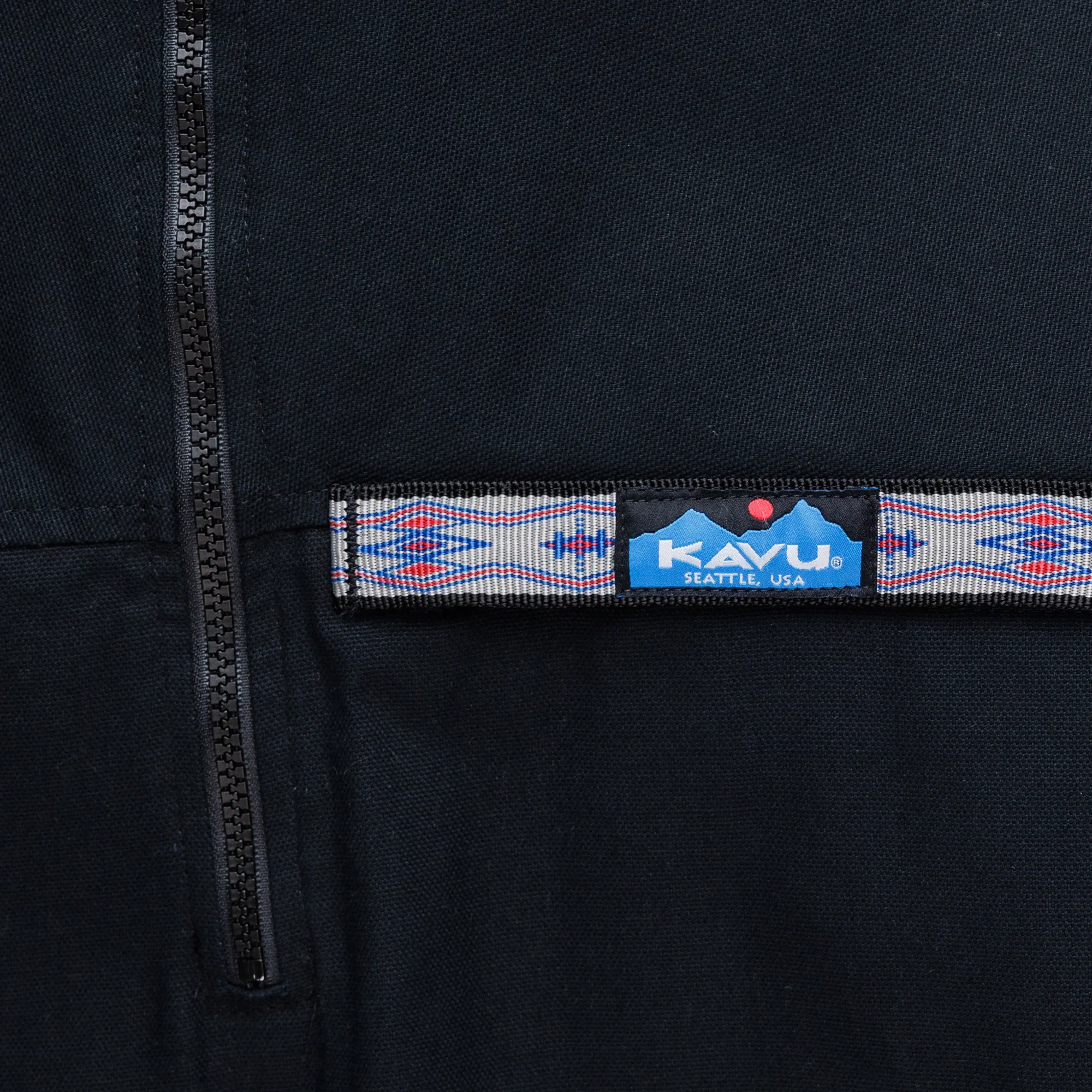 KAVU Long Sleeve Half Zip Throwshirt (Jet Black) - Image 4